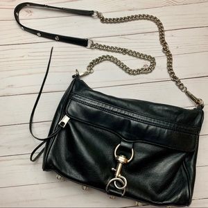 Rebecca Minkoff Black and Silver Mac Crossbody Bag